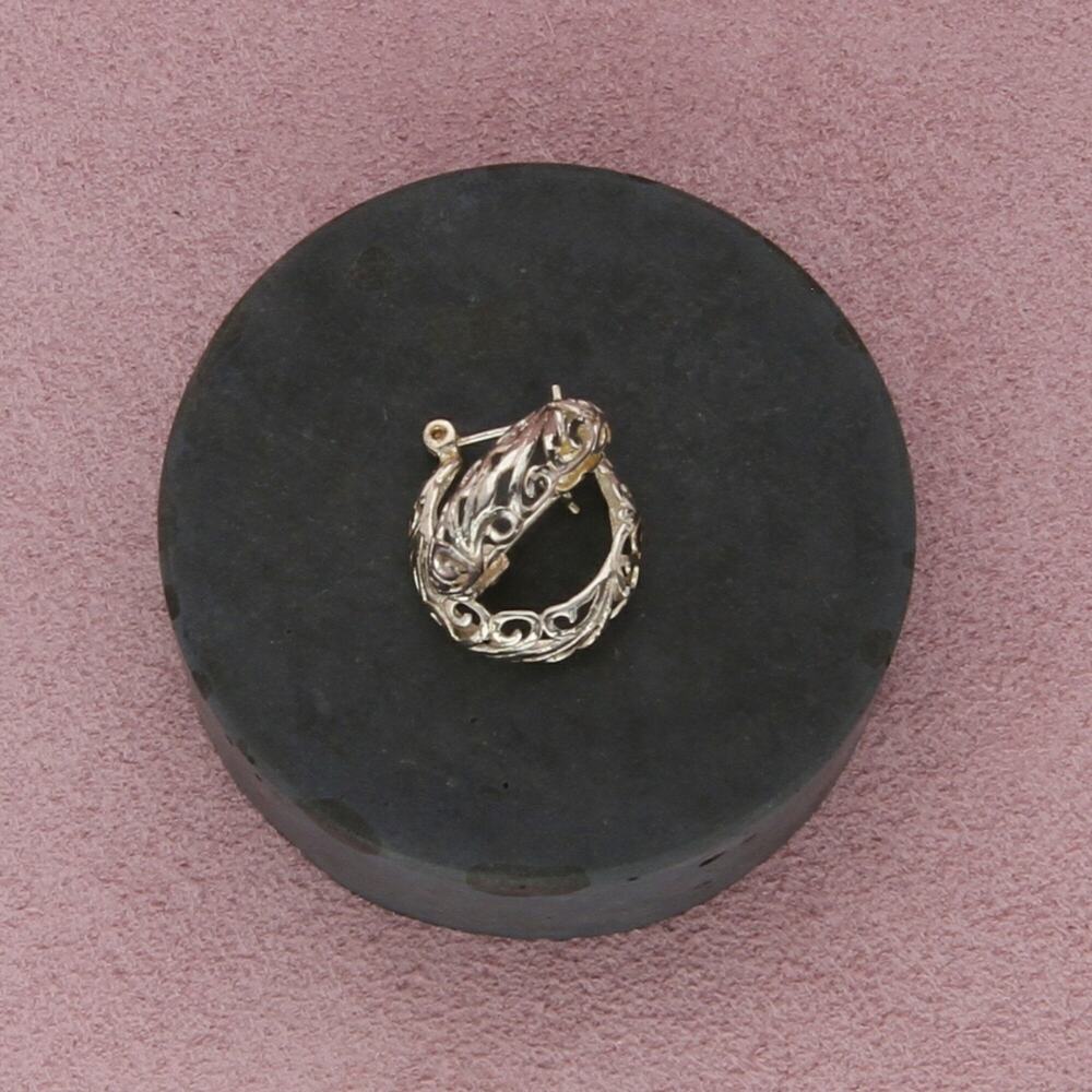 sterling silver dainty scroll huggie hoop earrings - Picture 3 of 3